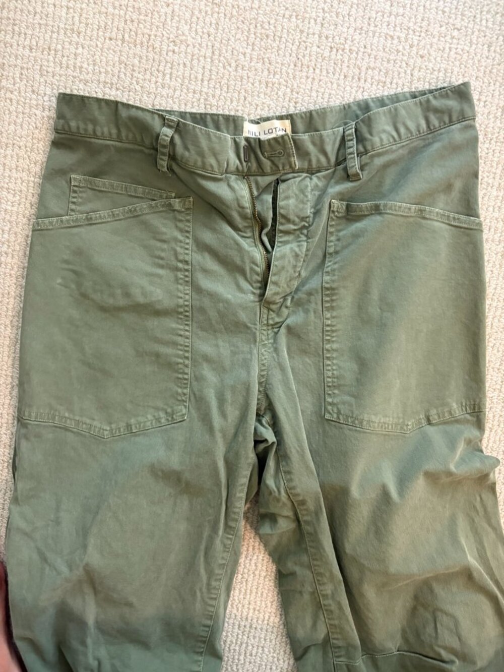 Nili Lotan Shon Pant Olive Green — 6